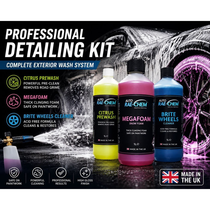 Car Cleaning Kit Snow Foam Citrus Pre Wash Wheel Cleaner Detailing Bundle