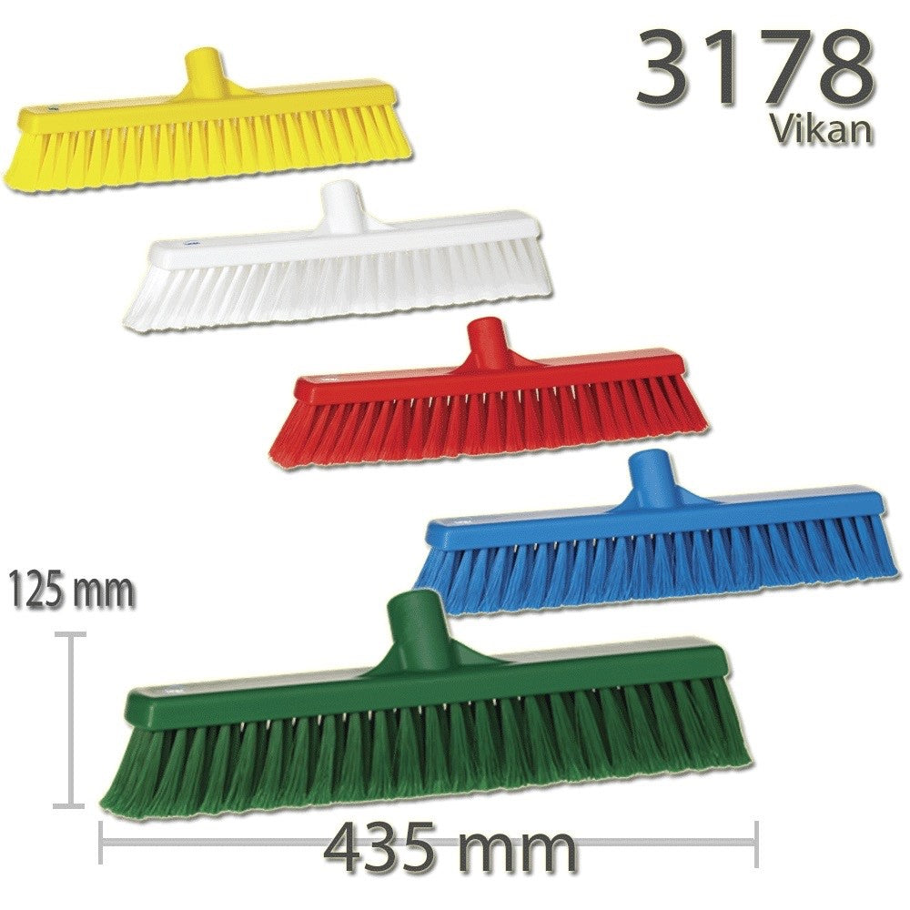 Vikan 3178n Sweeping Broom 410mm Soft Split 6 Colours HACCP Optional Handle
