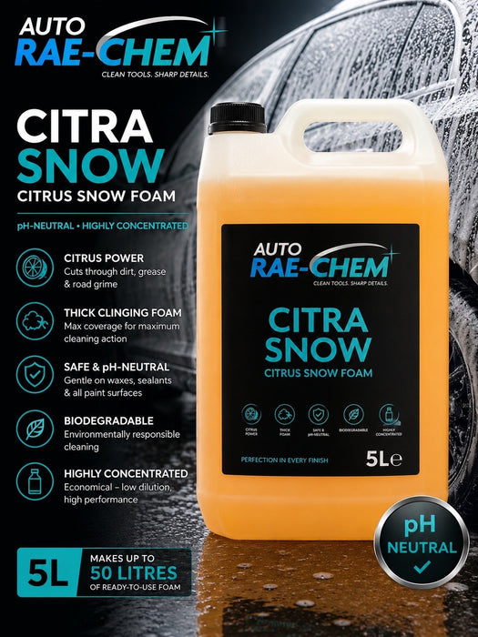 Auto Rae-Chem Citrus Snow Foam 5L Touchless Pre Wash pH Neutral + Free Mitt