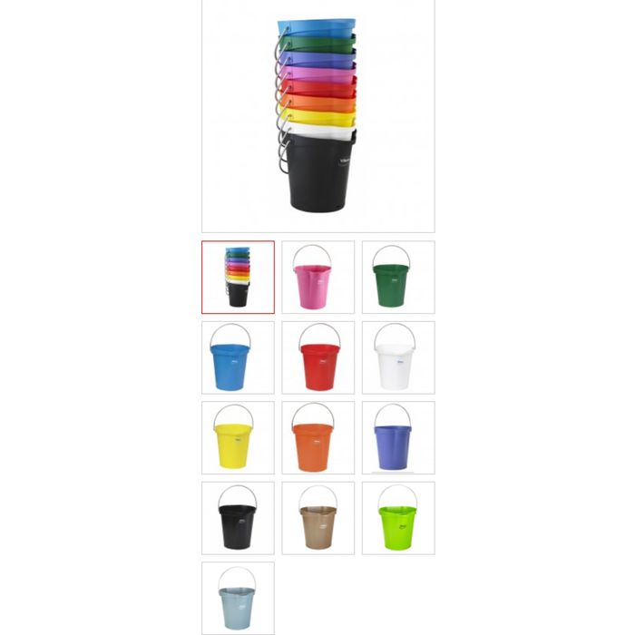Vikan 5686 Hygiene Bucket 12 Litre Stainless Steel Handle – Colors