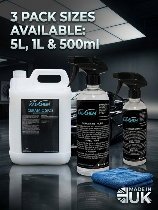 Ceramic SiO2 Quick Detailer Spray Instant Gloss, Hydrophobic Shine & Protect