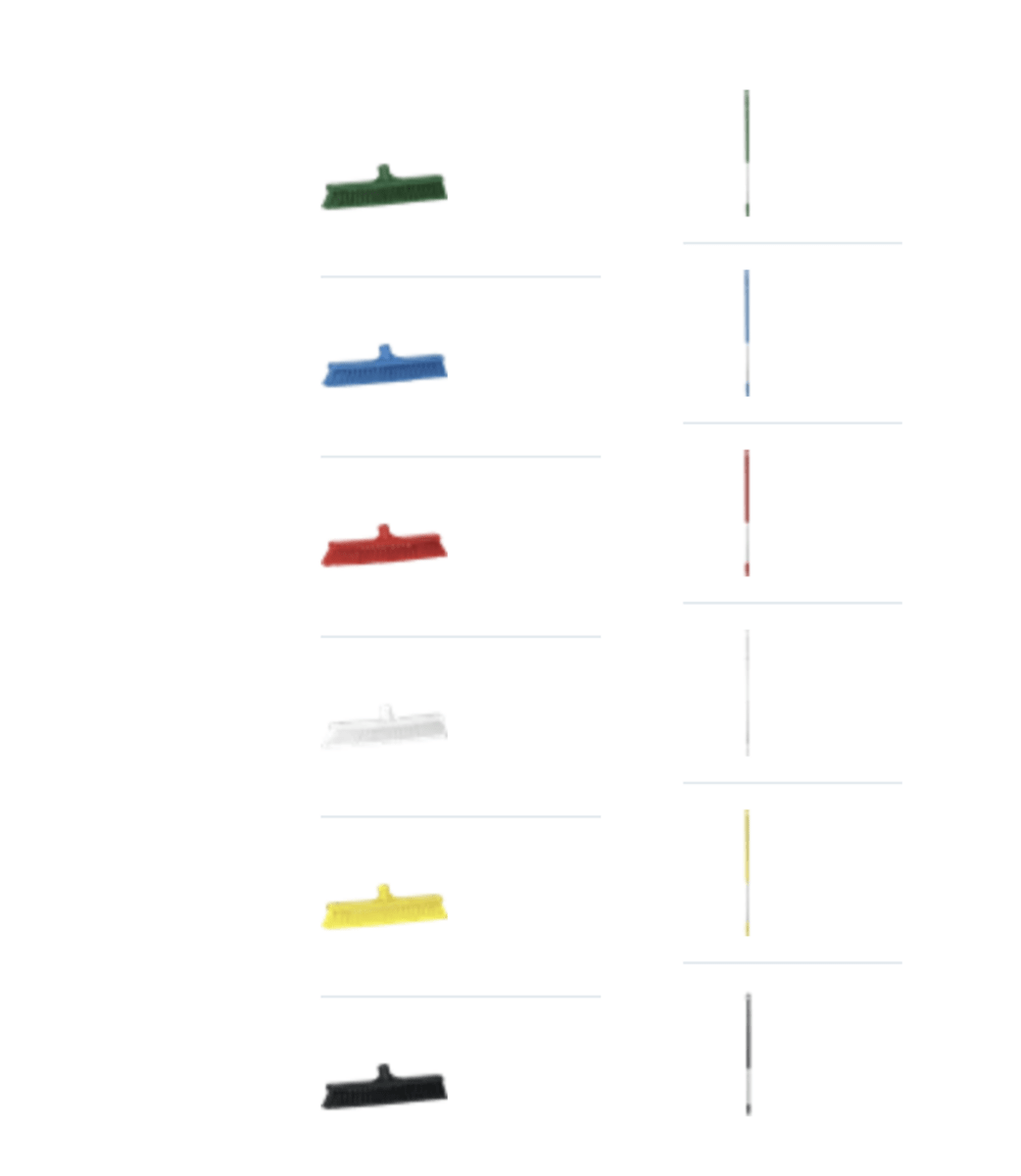 Vikan 3178n Sweeping Broom 410mm Soft Split 6 Colours HACCP Optional Handle - Auto Rae-Chem