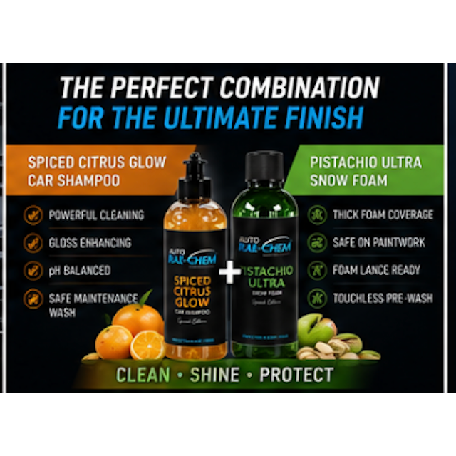 Car Cleaning Kit 500ml Citrus Shampoo Pistachio Snow Foam Auto Rae-Chem