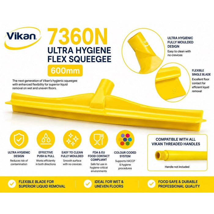 Vikan 7360n Ultra Hygiene Flex Squeegee 600mm Food Grade Cleaner