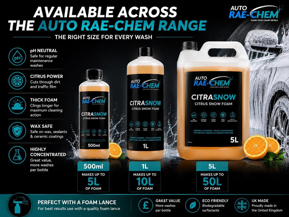 Auto Rae-Chem Citrus Snow Foam 5L Touchless Pre Wash pH Neutral + Free Mitt