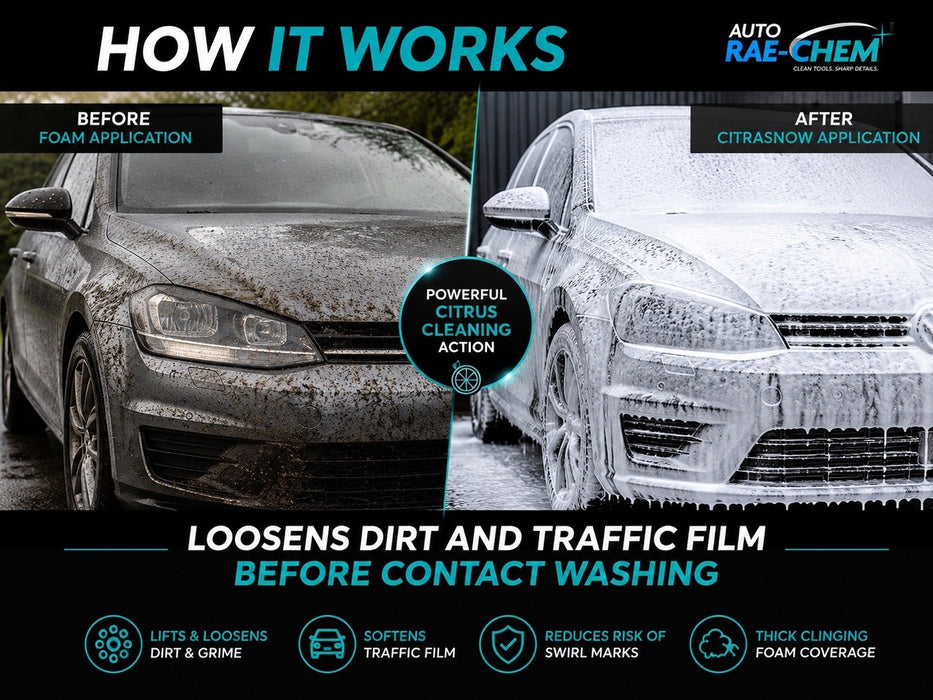 Auto Rae-Chem Citrus Snow Foam 5L Touchless Pre Wash pH Neutral + Free Mitt