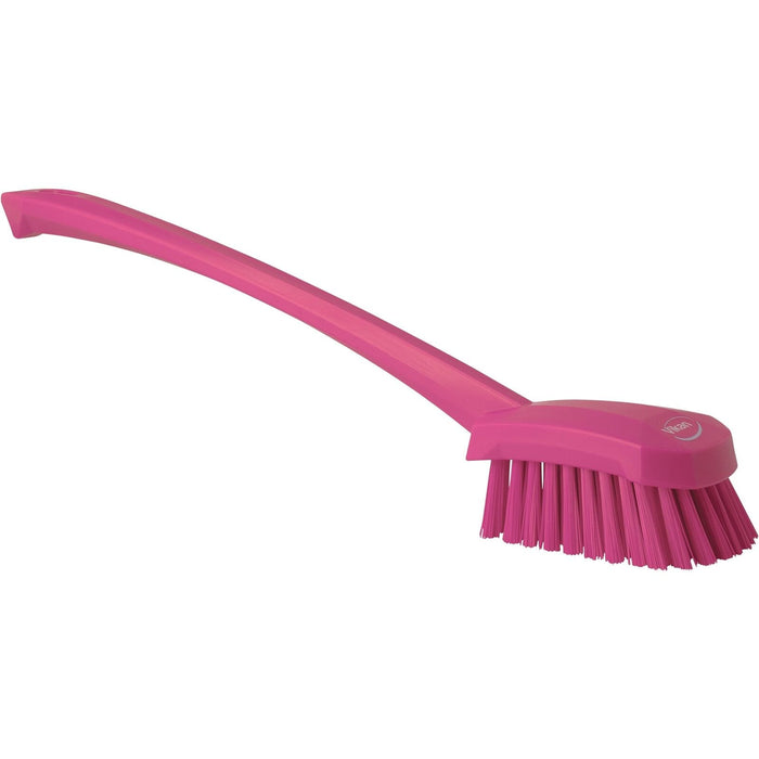 Vikan 41861 Washing Brush with long handle, 415 mm, Hard, Pink