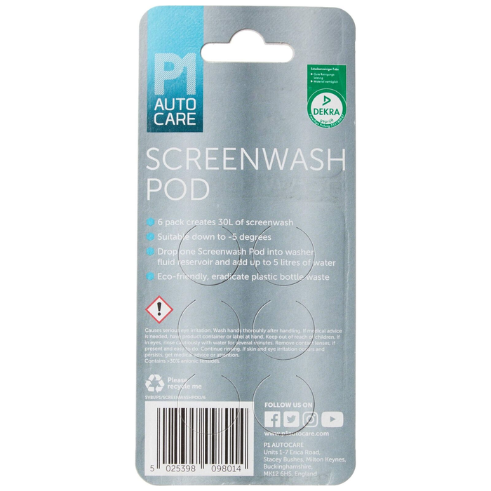 P1 Autocare Screenwash Pod - 6 Pack - View 2 | Auto Rae-Chem