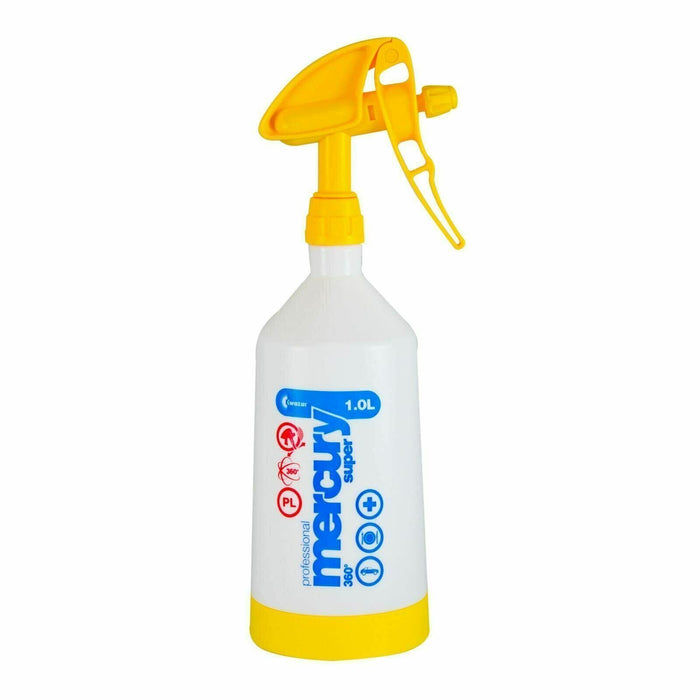 KWAZAR Mercury 1 Litre Pro + Double Action & 360 Trigger Sprayer Yellow