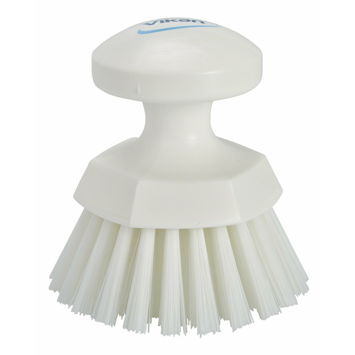 VIKAN Round Hand Brush, Hard, Fully HACCP Compliant, White