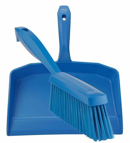 Vikan 5660_4587 Dustpan and Brush Set Sweeping Shovel Soft Bristle Hygienic Blue