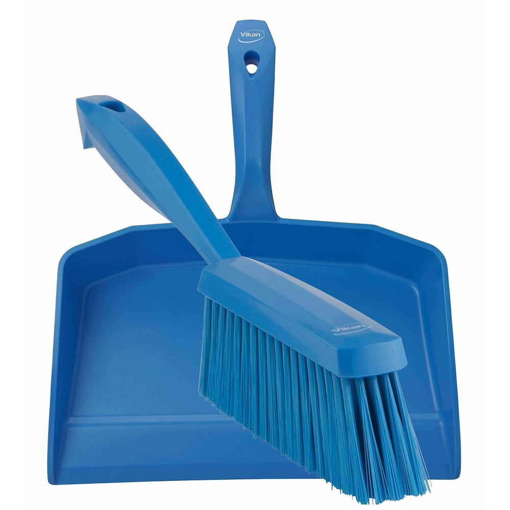 Vikan 5660_4587 Dustpan and Brush Set Sweeping Shovel Soft Bristle Hygienic Blue