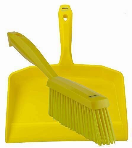 Vikan 5660_4587 Dustpan and Brush Set Sweeping Shovel Soft Bristle Hygienic Yell