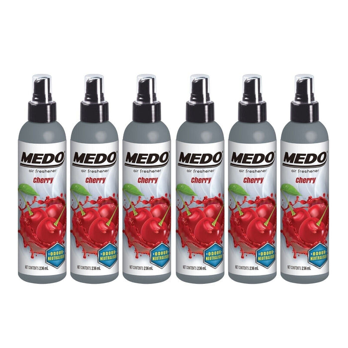 6 x Medo Pump Spray Odour Neutraliser Car Air Freshener Freshener Scent - CHERRY