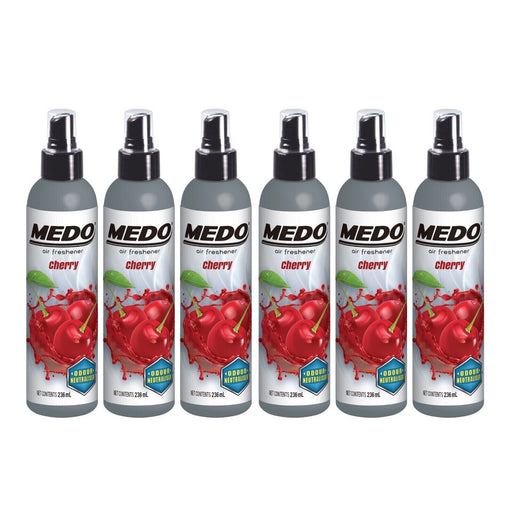 6 x Medo Pump Spray Odour Neutraliser Car Air Freshener Freshener Scent - CHERRY