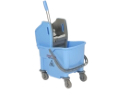 Vikan Bucket on Wheels & Wringer, 25 Litre, Blue