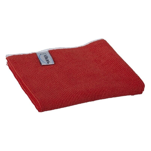 Vikan 691134 Basic Microfibre Cloth, Red, 320mm Length, 320mm Width, 3mm Height,