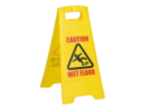 Vikan Yellow Safety Sign "Wet Floor", 627 mm, Yellow