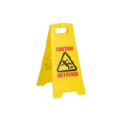 Vikan Yellow Safety Sign "Wet Floor", 627 mm, Yellow