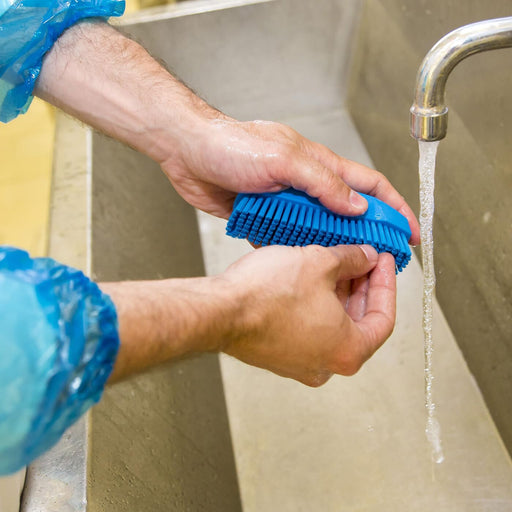 Vikan 64407 Stiff Nail Scrubbing Brush Clean Bathroom Kitchen Upholstery Fabric 13cm x 5cm x 4cm, Orange