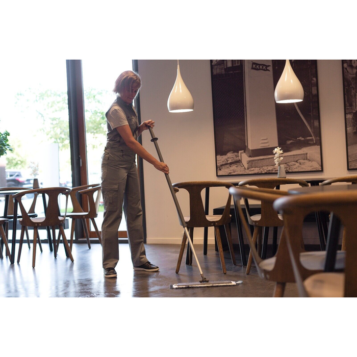 Vikan Damp 42 Dark Flat Microfiber Mop Hook & Loop, 40 cm, Blue/White Pack 5