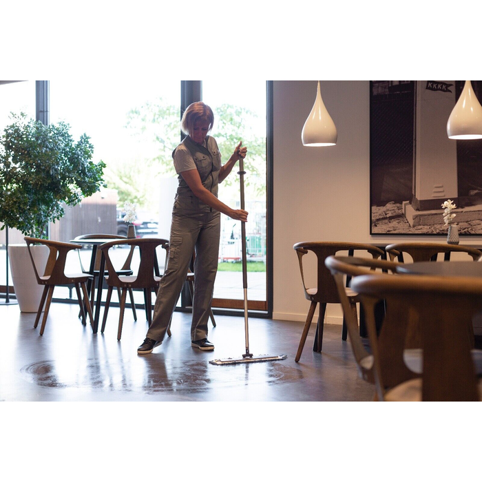 Vikan Damp 42 Dark Flat Microfiber Mop Hook & Loop, 40 cm, Blue/White Pack 5