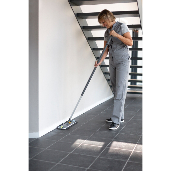 Vikan Damp 42 Dark Flat Microfiber Mop Hook & Loop, 40 cm, Blue/White Pack 5