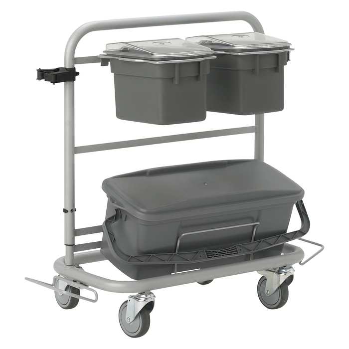 Vikan 580410 Narrow Cleaning Cart with Accessories, 40 cm VEC System Size, Grey