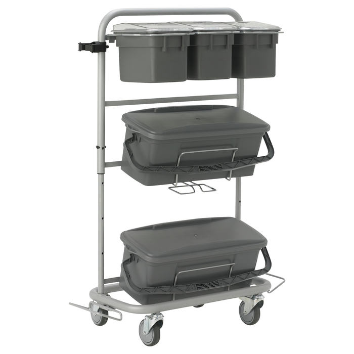 Vikan 580410 Narrow Cleaning Cart with Accessories, 40 cm VEC System Size, Grey