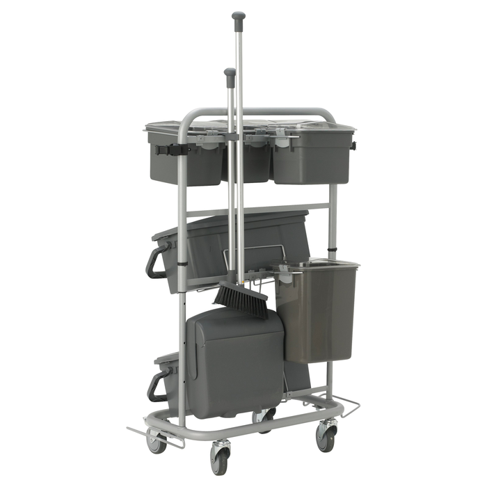 Vikan 580410 Narrow Cleaning Cart with Accessories, 40 cm VEC System Size, Grey