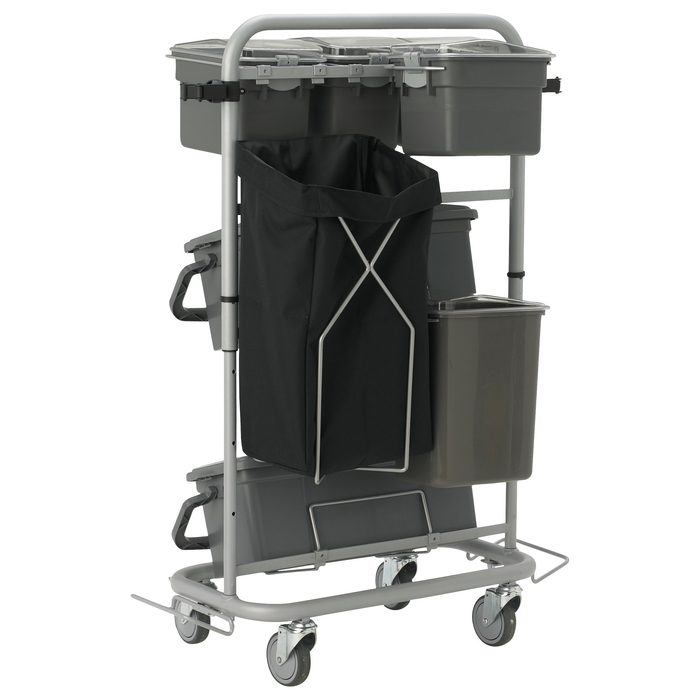Vikan 580410 Narrow Cleaning Cart with Accessories, 40 cm VEC System Size, Grey