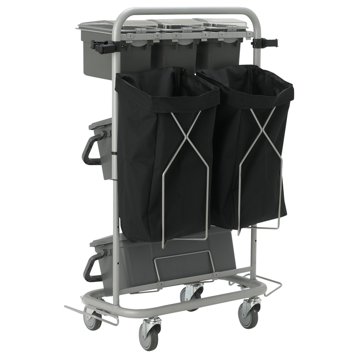 Vikan 580410 Narrow Cleaning Cart with Accessories, 40 cm VEC System Size, Grey