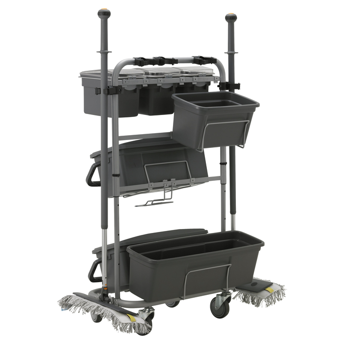 Vikan 580410 Narrow Cleaning Cart with Accessories, 40 cm VEC System Size, Grey