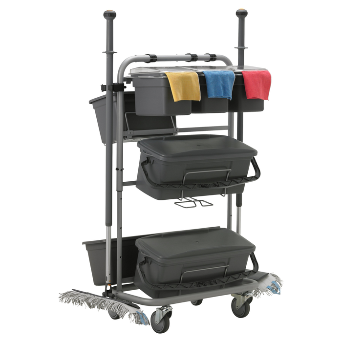 Vikan 580410 Narrow Cleaning Cart with Accessories, 40 cm VEC System Size, Grey