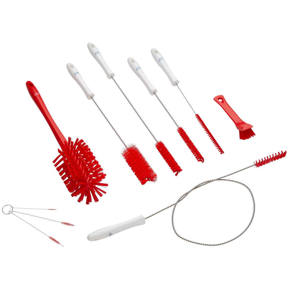 Vikan 53584 Brush Kit f/Softice Machines, Red