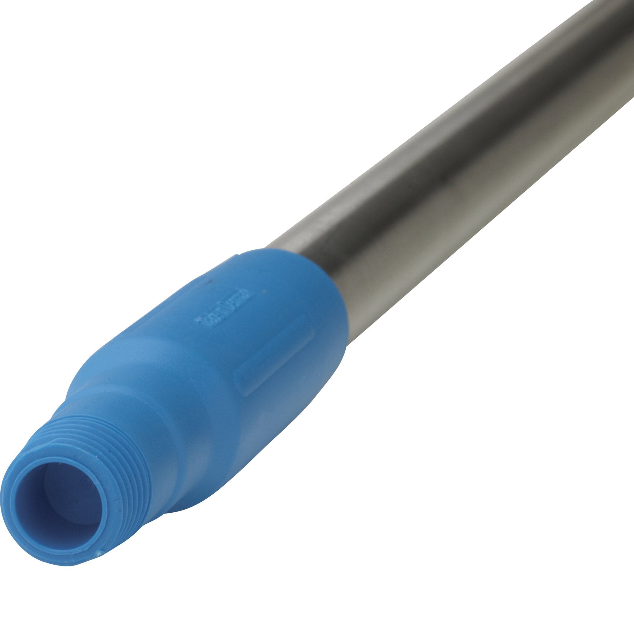 Vikan 29393 59" Stainless Steel Handle with Threaded Tip, 1-7/32" Diameter, Blue