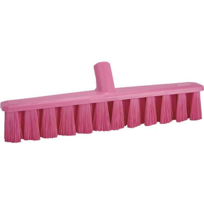 Vikan 31731 16" UST Push Broom, Medium, Pink