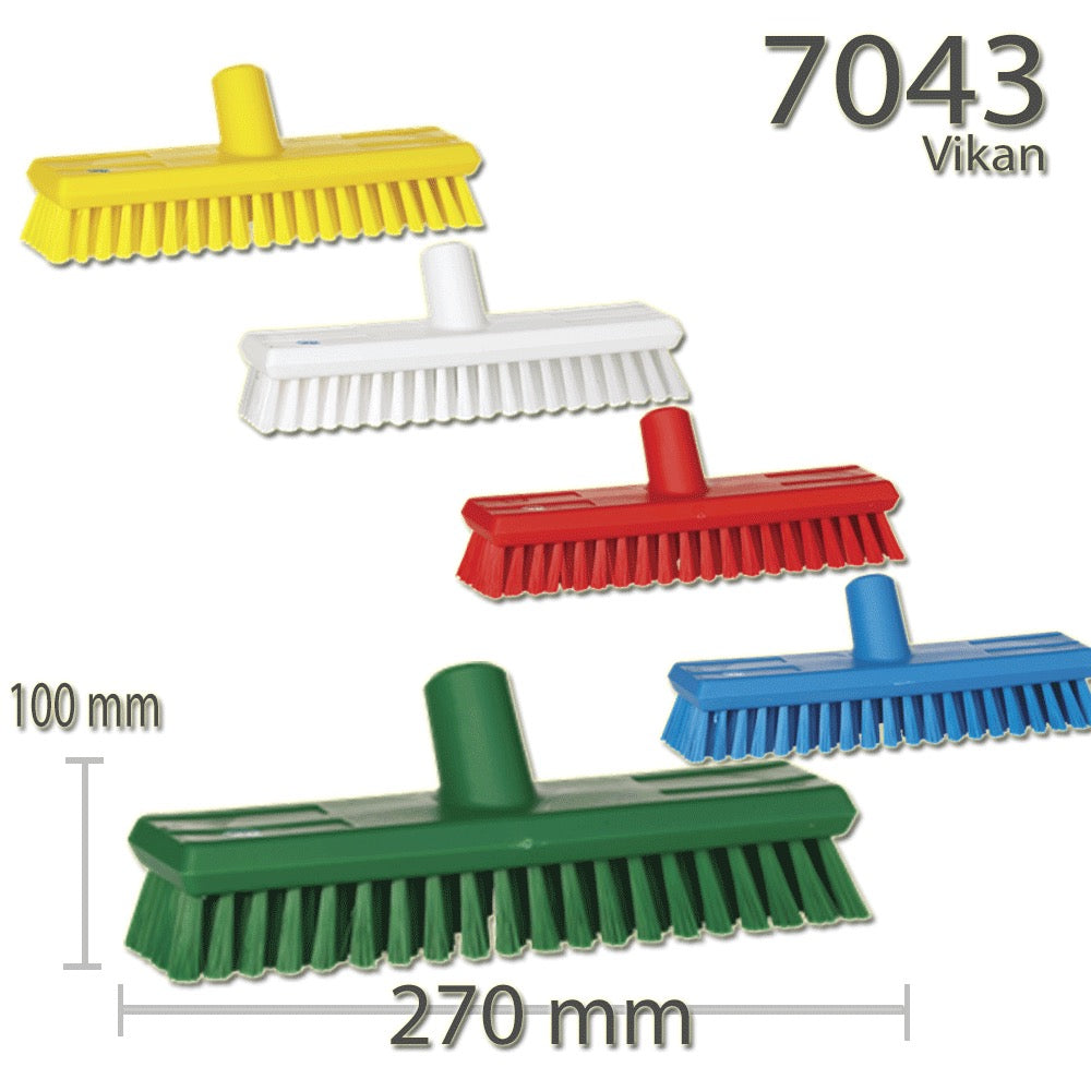 Vikan 7043n Deck Scrub, waterfed, 270 mm, Medium - ideal for use in heavily soiled areas