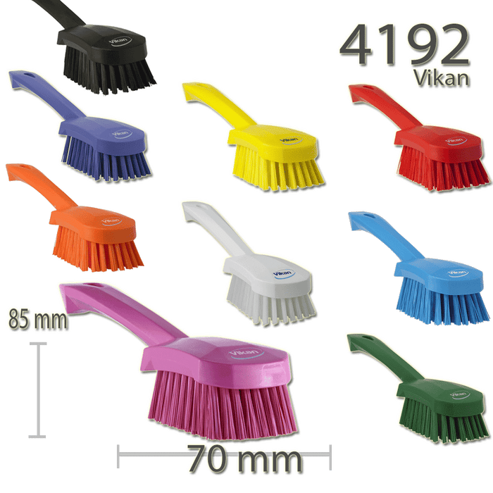 Vikan Washing / Scrubbing Brush With Short Handle and Stiff Bristles 270mm