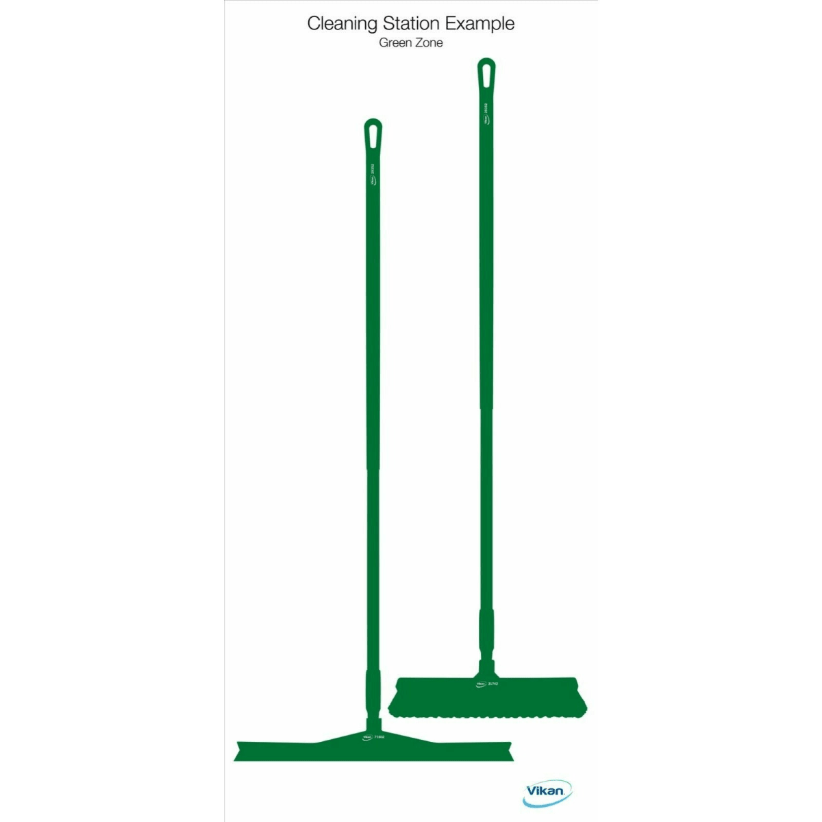 Vikan Shadow Board Cleaning Station – Broom & Squeegee, 4 Colour Options - Auto Rae-Chem