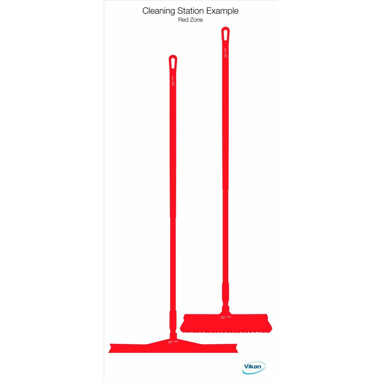 Vikan Shadow Board Cleaning Station 1104 Broom and Squeegee - View 5 | Auto Rae-Chem