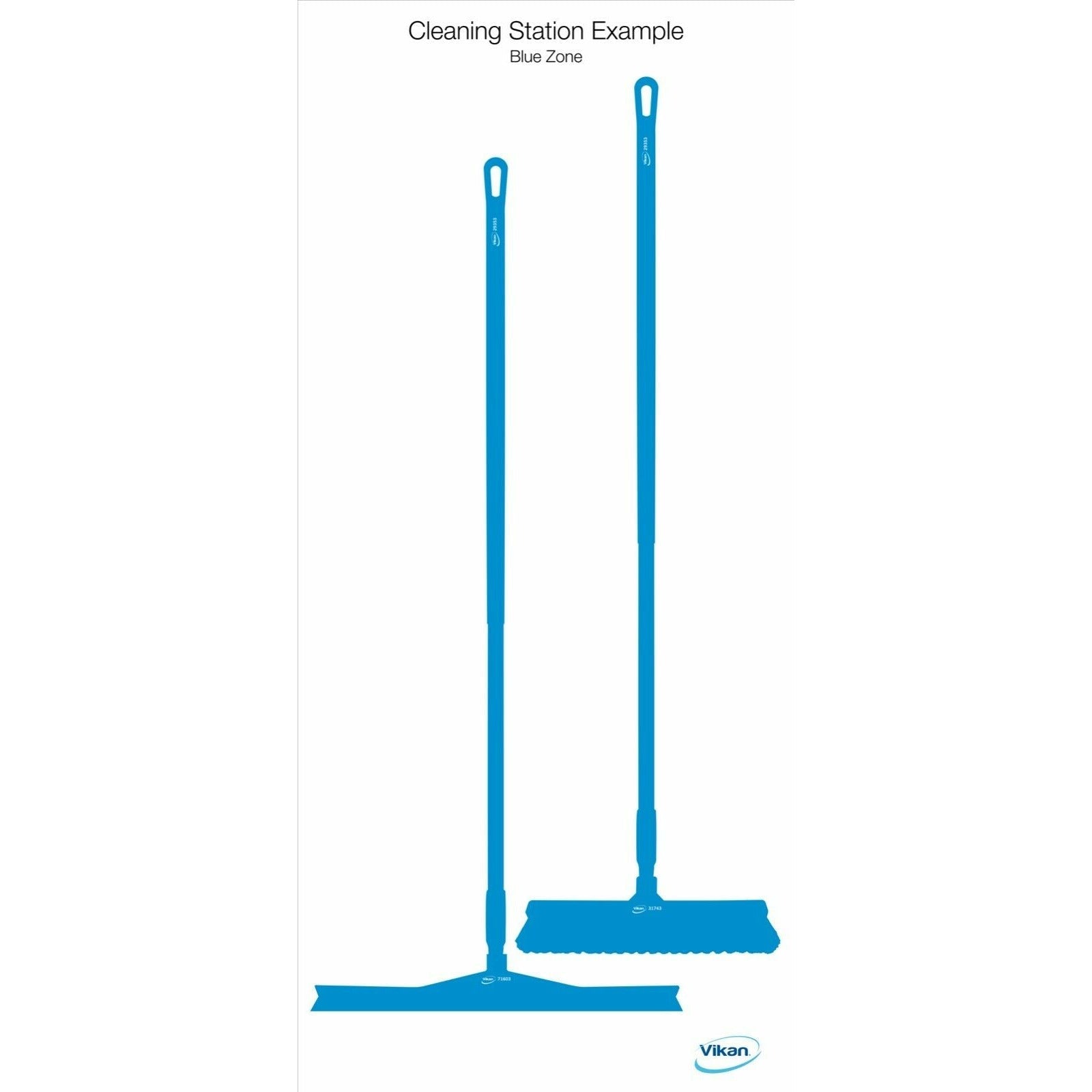 Vikan Shadow Board Cleaning Station 1104 Broom and Squeegee - View 6 | Auto Rae-Chem
