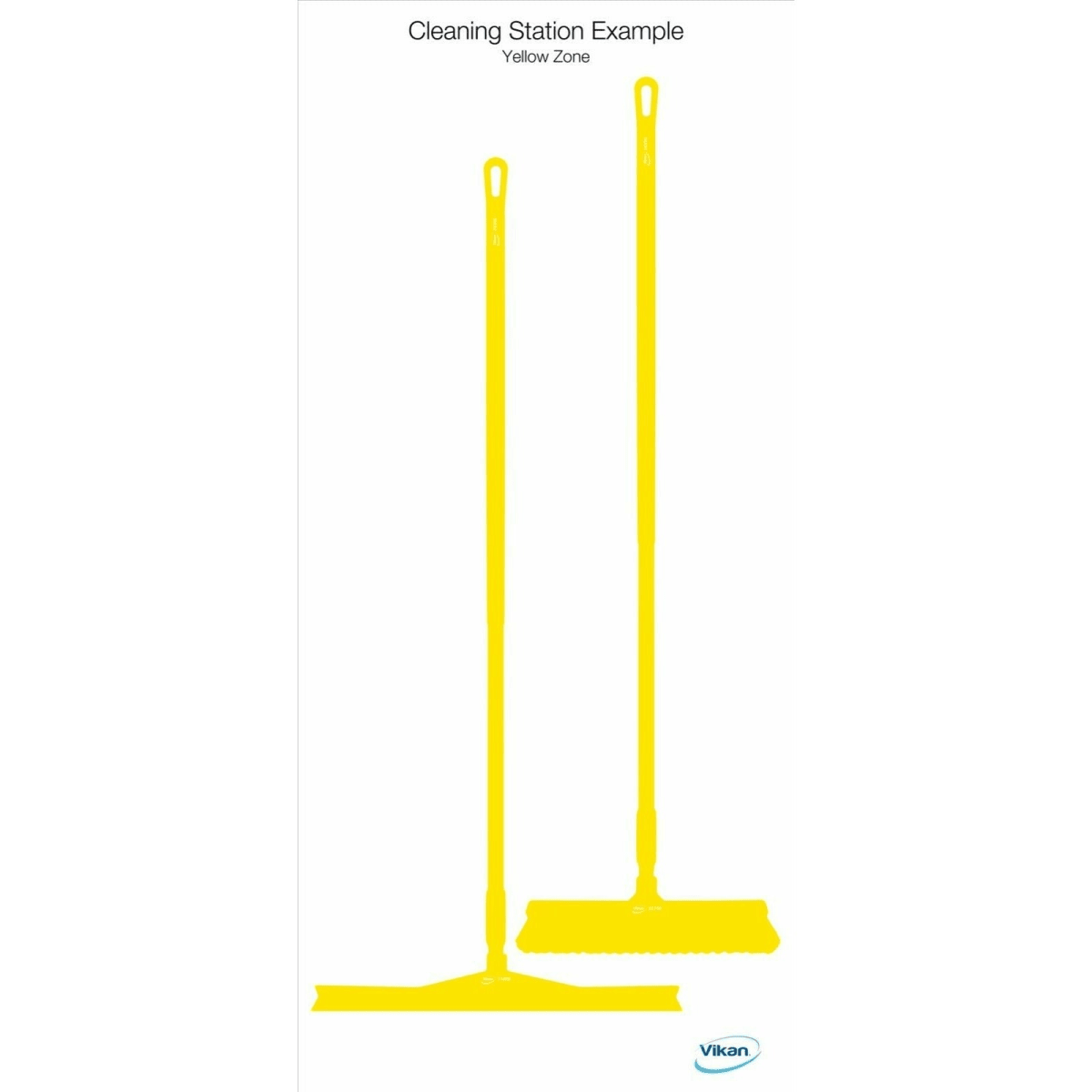 Vikan Shadow Board Cleaning Station – Broom & Squeegee, 4 Colour Options - Auto Rae-Chem