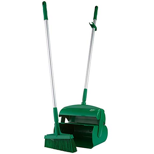 Vikan Hygiene 56612 Dustpan Set Closedwith Broom, Green, 320 x 1170 mm