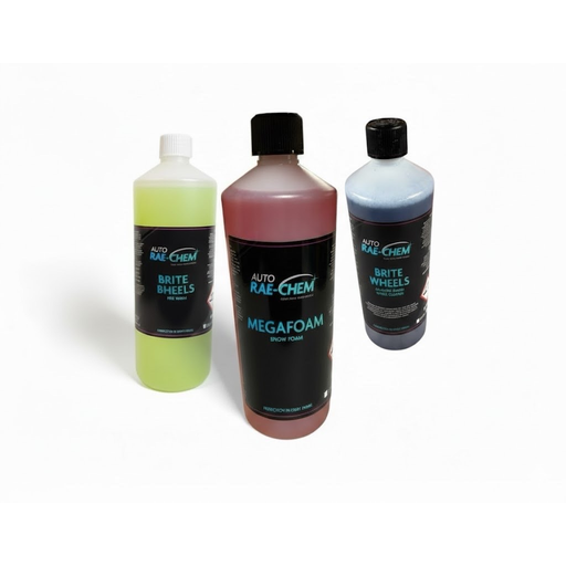 Auto Rae-Chem CitraBlast Prewash, MegaFoam & Brite Wheels 1L Car Cleaning Bundle