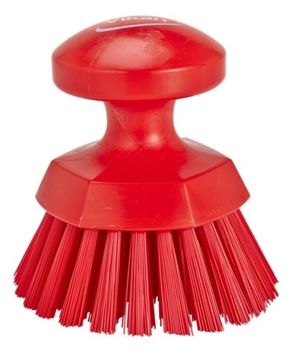 Vikan 38854 Red Hand Scrub Keg Brush Hard Polypropylene Polyester Bristles