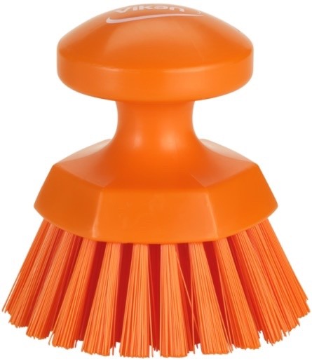 Vikan 38857 Orange Hand Scrub Keg Brush Hard Polypropylene Polyester Bristles
