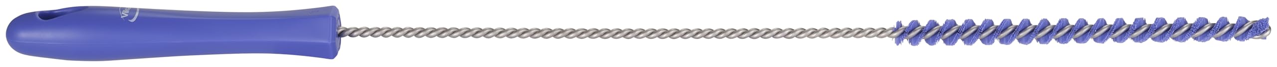 Vikan 53758 Tube Brush – Ø10 mm x 500 mm, Hard Bristles, FDA Compliant (Glass & Fork), Purple – Tube, Bottle & Machinery Crevice Cleaning Brush