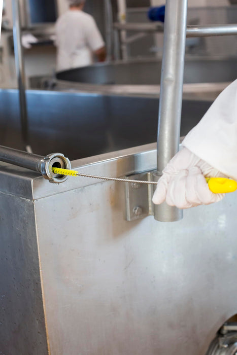 Vikan 53757 Tube Brush – Ø10 mm x 500 mm, Hard Bristles, FDA Compliant (Glass & Fork), Orange – Tube, Bottle & Machinery Crevice Cleaning Brush