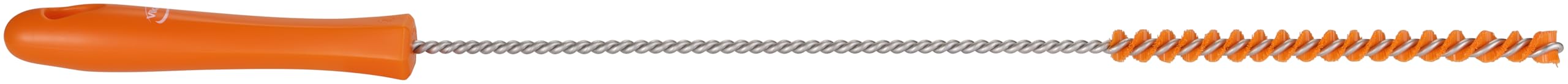 Vikan 53757 Tube Brush – Ø10 mm x 500 mm, Hard Bristles, FDA Compliant (Glass & Fork), Orange – Tube, Bottle & Machinery Crevice Cleaning Brush